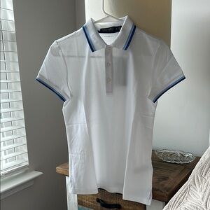 🌐NWT🌐 Polo by Ralph Lauren White and Blue Classic Golf Polo Shirt